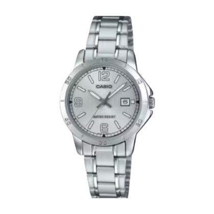 Casio General LTP-V004D-7B2 Silver Stainless Steel Band Women Watch